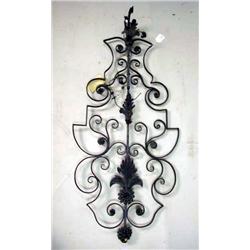 A WROUGHT IRON WALL PLAQUE (losses)  52"h