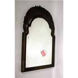 A QUEEN ANNE WALNUT MIRROR WITH PIERCED CREST 20 