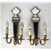 Image 1 : A PAIR OF VENETIAN STYLE MIRRORED TWO-LIGHT SCONC