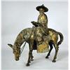 Image 1 : A METAL SCULPTURE OF AN ASIAN MAN AND A HORSE 18"