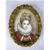 Image 1 : A MINIATURE WATERCOLOR OF AN ELIZABETHAN WOMAN WI