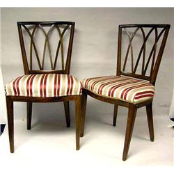 A SET OF FOUR NEOCLASSICAL GOTHIC-BACK SIDE CHAIR