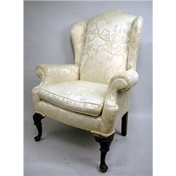A QUEEN ANNE STYLE EASY CHAIR