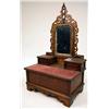 Image 1 : A TRAMP ART INLAID WALNUT SHAVING STAND