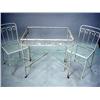 Image 1 : A WHITE PAINTED METAL GARDEN SUITE Comprising a s