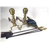 Image 1 : A PAIR OF FEDERAL CAST BRASS BALL-FOOT ANDIRONS N