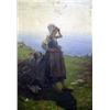 Image 1 : AN OIL ON CANVAS Depicting a young Dutch girl, si