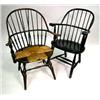 Image 1 : TWO SACK-BACK WINDSOR ARMCHAIRS (some wear)  Appr