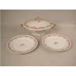 A PARTIAL FLORAL-DECORATED LIMOGES DINNER SERVICE