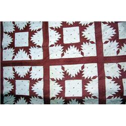 A GROUP OF THREE WHITE-AND-RED CHINTZ PATCHWORK Q