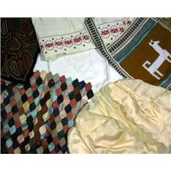 A LARGE GROUP OF ASSORTED TEXTILES Including line