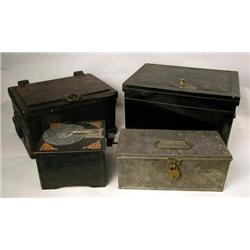 A GROUP OF ASSORTED BOXES Including steel, tin, a