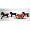 Image 1 : THREE ENGLISH POLYCHROME JOINTED WOODEN HORSES AN