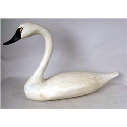 A PAINTED SWAN DECOY