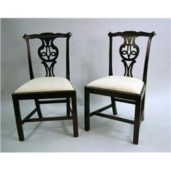 A PAIR OF GEORGE III MAHOGANY SIDE CHAIRS English