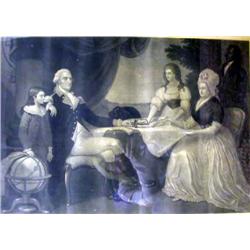 AN ENGRAVING OF GEORGE AND MARTHA WASHINGTON Fram