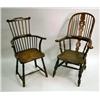 Image 1 : TWO TURNED WINDSOR ARMCHAIRS Comprising, a fan-ba