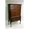 Image 1 : A QUEEN ANNE INLAID WALNUT HIGH CHEST OF DRAWERS 