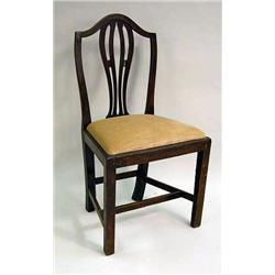 A GEORGE III MAHOGANY SIDE CHAIR English, repairs