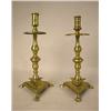Image 1 : A PAIR OF CAST-BRASS FOOTED TRIANGULAR-BASED CAND