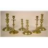 Image 1 : THREE PAIR OF CAST-BRASS CIRCULAR-BASED CANDLESTI