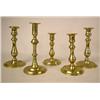 Image 1 : TWO PAIR OF CAST-BRASS CIRCULAR-BASED CANDLESTICK