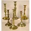 Image 1 : A GROUP OF EIGHT ASSORTED CAST-BRASS CANDLESTICKS