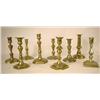 Image 1 : A GROUP OF NINE ASSORTED CAST-BRASS CANDLESTICKS 