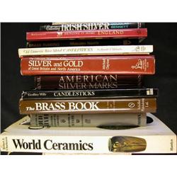 A LARGE GROUP OF BOOKS ON SILVER, LIGHTING, CERAM