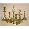 Image 1 : A GROUP OF SIX ASSORTED CAST-BRASS CANDLESTICKS i