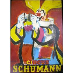 A SCHUMANN CIRCUS POSTER AND PRINT OF ENTERTAINER