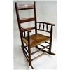Image 1 : A BROWN PAINTED TURNED MAPLE LADDER-BACK ROCKING 