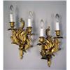 Image 1 : A PAIR OF LOUIS XV STYLE GILT METAL TWO-LIGHT WAL