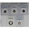 Image 1 : FOUR PCGS DIMES AND 1998-S HALF DOLLAR