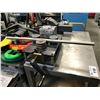 Image 2 : INDUSTRIAL HAND CRANK GUIDE RAIL BENDER, TOOLING ON MOBILE BENCH WITH VICE GRIP HEAVY DUTY BENCH