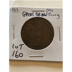 1913 Great Britain One Penny Nice Early British Coin