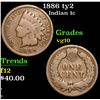 Image 1 : 1886 ty2 . . Indian Cent 1c Grades vg+