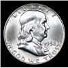 Image 2 : 1958-d . . Franklin Half Dollar 50c Grades Choice Unc FBL