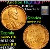 Image 1 : ***Auction Highlight*** 1910-s . . Lincoln Cent 1c Graded Choice+ Unc RD By USCG (fc)