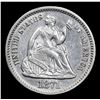 Image 2 : *Auction Highlight* 1871-p . Semi Pl Seated Liberty Half Dime 1/2 10c Graded Choice Unc By USCG (fc)