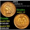 Image 1 : 1902 Outstanding Luster & Eye Appeal  . Indian Cent 1c Grades Choice+ Unc RD