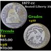 Image 1 : 1877-cc . . Seated Liberty Quarter 25c Grades vg+