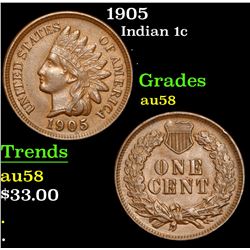 1905 . . Indian Cent 1c Grades Choice AU/BU Slider