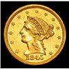 Image 2 : ***Auction Highlight*** 1845-p . . Gold Liberty Quarter Eagle $2 1/2 Graded Select Unc By USCG (fc)