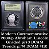 Image 1 : 2009-p Abraham Lincoln Proof  . . Modern Commem Dollar $1 Graded GEM++ Proof Deep Cameo by USCG