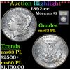 Image 1 : ***Auction Highlight*** 1892-cc . . Morgan Dollar $1 Graded Select Unc by USCG (fc)