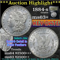 ***Auction Highlight*** 1884-s . . Morgan Dollar $1 Graded Select+ Unc by USCG (fc)