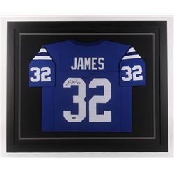 Edgerrin James Signed Indianapolis Colts 35.5x43.5 Custom Framed Jersey