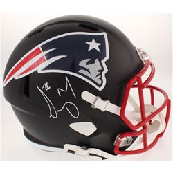 Sony Michel Signed New England Patriots Matte Black Full-Size Speed Helmet (Beckett COA)