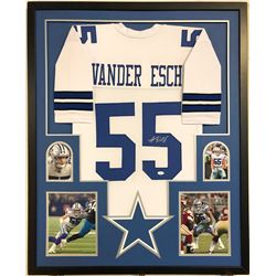 Leighton Vander Esch Signed Dallas Cowboys 35x43 Custom Framed Jersey (JSA COA)